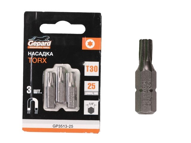 Насадка TORX T30 25мм  3шт GEPARD (GP3513-25)