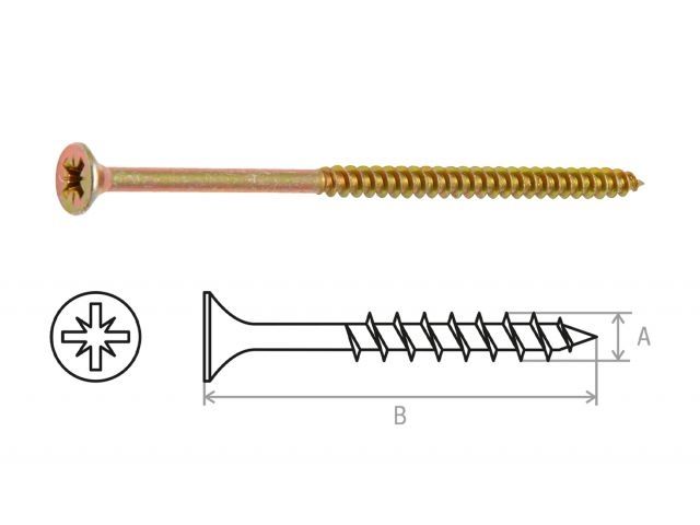 Шуруп универсальный 6.0х120 мм желтый цинк (5 кг) STARFIX