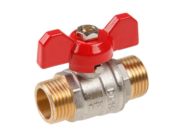 Кран шаровый 1/2&quot; нар.-нар. бабочка PN30, AV Engineering