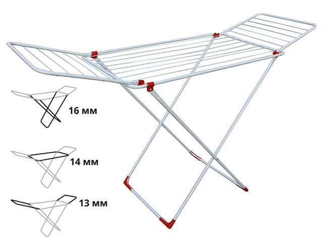 Сушилка для белья напольная, 18м, серия Stella, бело-красная, PERFECTO LINEA