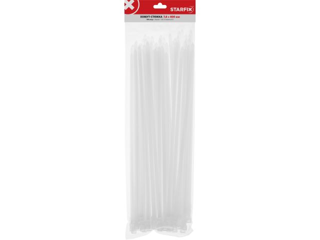 Изображение 3 Хомут-стяжка 7.6х400 мм белый (100 шт в уп.) STARFIX