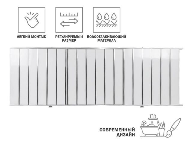 Экран под ванну 1,7 м, серебряная (10), PERFECTO LINEA