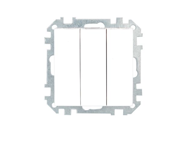 Выключатель 3 клав. (cкрытый, 10А) белый, Стиль, Bylectrica