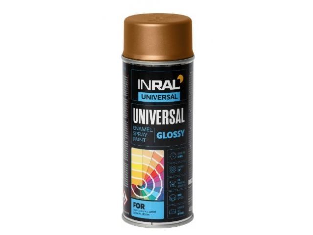 Краска-эмаль аэроз. универсальная медный металлик INRAL 400мл (8029)