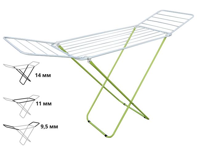 Сушилка для белья напольная, 16м, серия Maria, бело-зеленая, PERFECTO LINEA