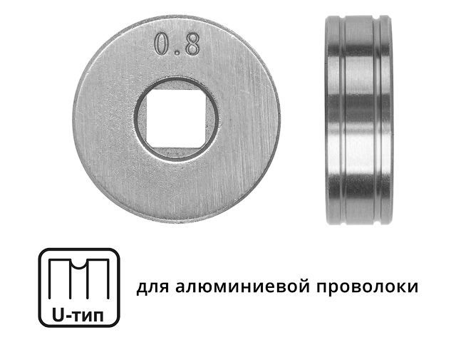 Ролик подающий ф 25/7 мм, шир. 7,5 мм, проволока ф 0,8-1,0 мм (U-тип)