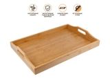 Поднос бамбуковый с ручками, прямоугольный, 46х31 см, BAMBOO, PERFECTO LINEA