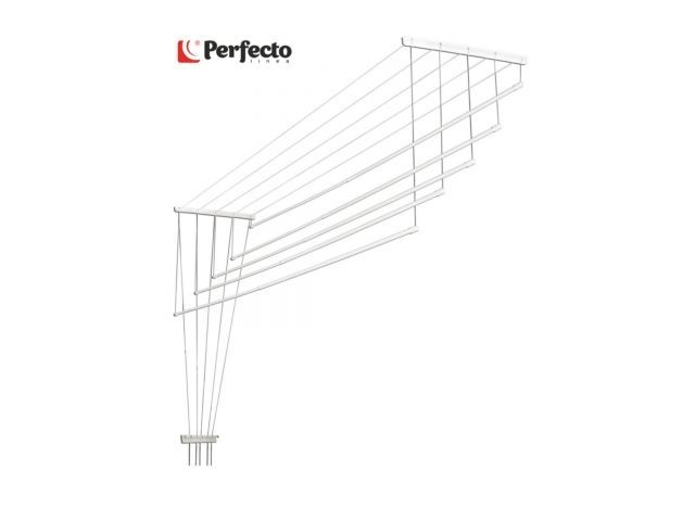 Сушилка для белья потолочная алюминиевая телескоп. 1,2-2,0 м, 5 стержней, белая, PERFECTO LINEA