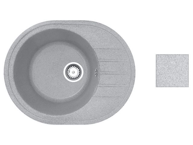 Мойка кухонная из искусственного камня RIO серый, 570х450 mm, AV Engineering