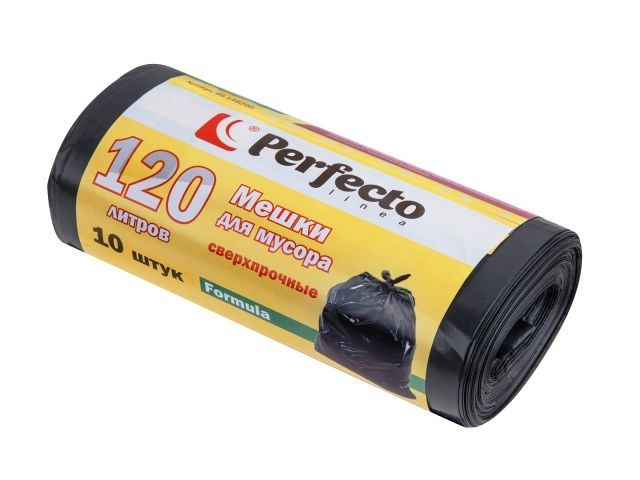 Мешки для мусора сверхпрочные Formula, 120 л, 10 шт., PERFECTO LINEA