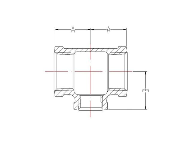 Тройник ред. 2&quot; х 1 1/2&quot; чугун оцинк., AV Engineering