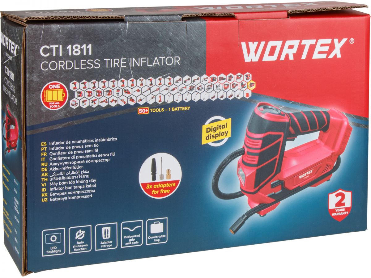 Аккум. компрессор WORTEX CTI 1811 в кор. ALL1 МЕГА АКЦИЯ 18 В, 11 бар ...