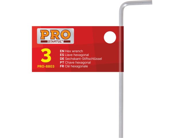 Изображение 1 Ключ шестигранный  3х91х22мм PRO STARTUL (PRO-8803)