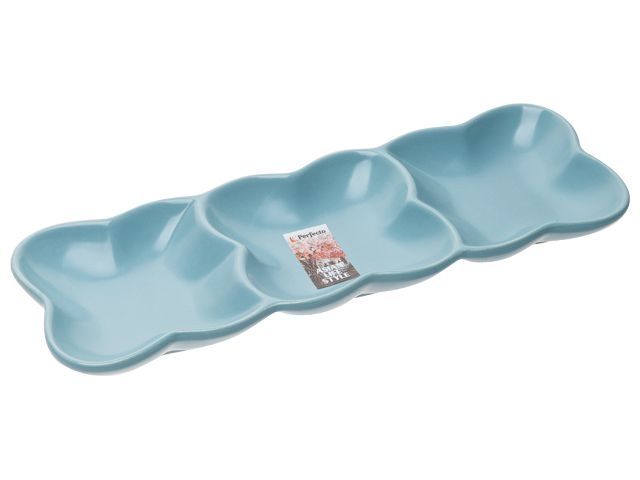 Изображение 2 Блюдо 3-х секционное керамическое, 29.5х10х2.5 см, серия ASIAN, голубое, PERFECTO LINEA