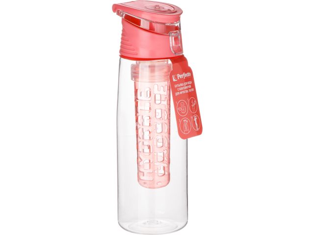 Изображение 2 Бутылка для воды с контейнером д/фруктов, 750 мл, нежно-розовая, PERFECTO LINEA