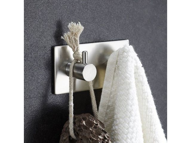 Изображение 3 Планка самоклеящаяся 2 крючка PEGASUS, нержавеющая сталь, блистер, PERFECTO LINEA