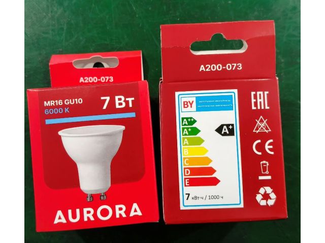 Изображение 1 Лампа светодиодная MR16 7Вт 230В GU10 6000K AURORA