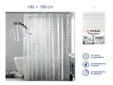 Шторка для ванной (12 колец в комплекте), 180х180 см, Aura, 3D хрусталь, PERFECTO LINEA