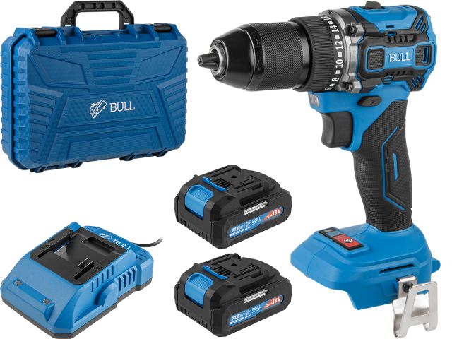 Изображение 2 Аккум. дрель-шуруповерт BULL SR 1807 R-series SET XLTpro БЕСЩЕТ., 18 В, 60 Н*м, 2х2 А*ч, з/у 2 А