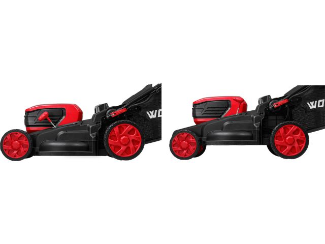 Изображение 5 Газонокосилка аккум. WORTEX CLM 4536-4 в кор. XLT SET БЕСЩЁТ.ДВИГ., САМОХОД., 18В+18В, 2х4Ач, компл.