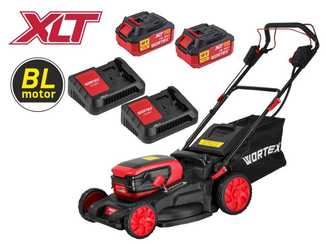 Изображение 1 Газонокосилка аккум. WORTEX CLM 4536-4 в кор. XLT SET БЕСЩЁТ.ДВИГ., САМОХОД., 18В+18В, 2х4Ач, компл.