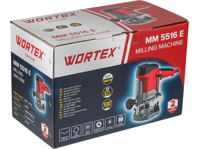 Изображение 12 Фрезер вертикальный WORTEX MM 5516 E в кор. + аксессуары 1400 Вт, цанга 8/12 мм, 12000-28000 об/мин