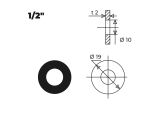 Прокладка резиновая для гибкой подводки 1/2" (50 шт.), AV Engineering