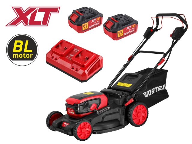 Изображение 1 Газонокосилка аккум. WORTEX CLM 4536-4 в кор. XLT SET БЕСЩЁТ.ДВИГ., САМОХОД., 18В+18В, 2х4Ач акб