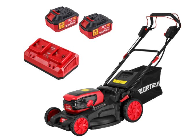 Изображение 2 Газонокосилка аккум. WORTEX CLM 4536-4 в кор. XLT SET БЕСЩЁТ.ДВИГ., САМОХОД., 18В+18В, 2х4Ач акб