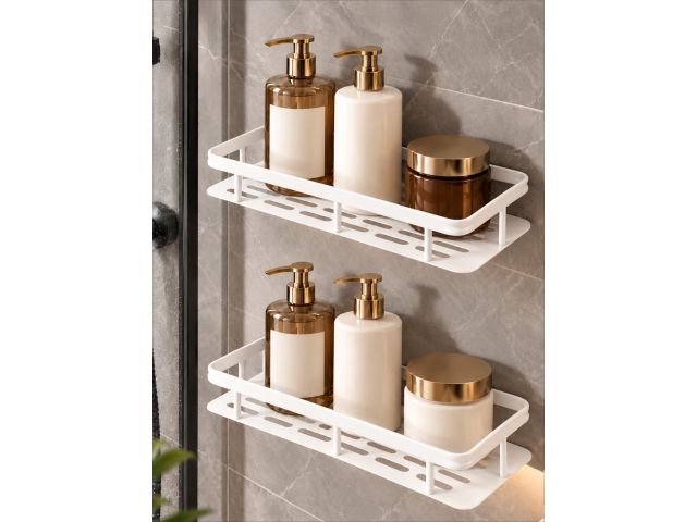 Изображение 3 Полки без сверления, набор 2 шт., 29.8x13x4.7 см, белые, STORA, PERFECTO LINEA