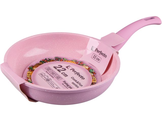 Изображение 2 Сковорода ф 22х5.3 см, алюм., антиприг. покр., серия Cook&amp;Fun, розовая, PERFECTO LINEA