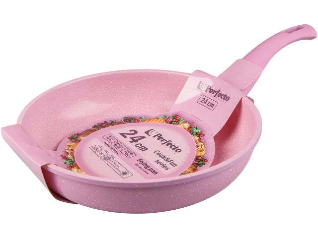 Изображение 2 Сковорода ф 24х5.5 см, алюм., антиприг. покр., серия Cook&amp;Fun, розовая, PERFECTO LINEA