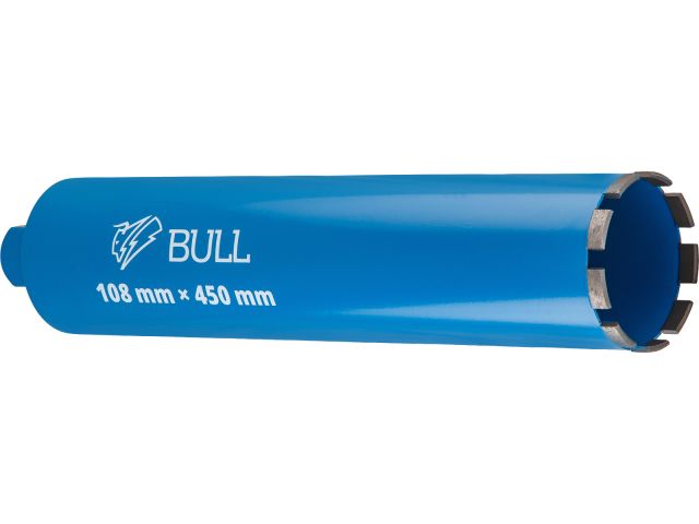 Коронка алмазная d 108мм железобетон BULL, L450мм, мокрое сверление