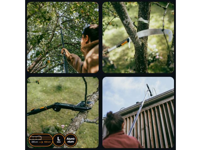 Изображение 5 Черенок алюминиевый телескопический L 220-400см OneClick FISKARS