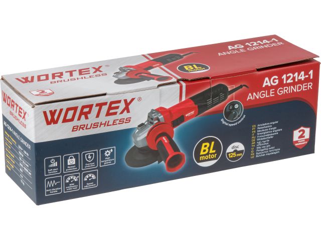 Изображение 8 Одноручная углошлифмашина WORTEX AG 1214-1 в кор., БЕСЩЕТ., 1400 Вт, 125 мм, 3000-10 000 об/мин