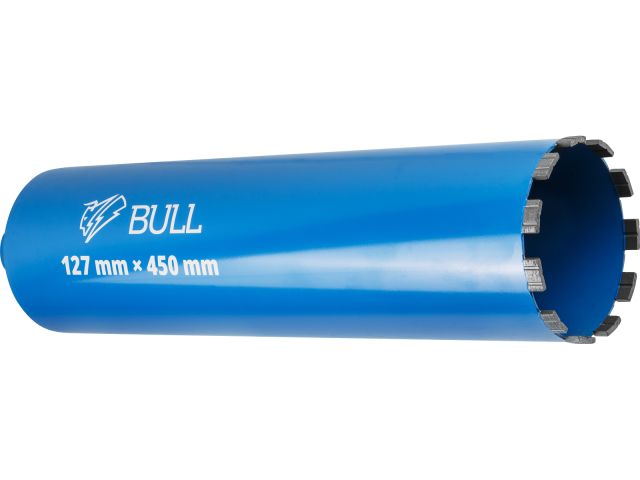 Коронка алмазная d 127мм железобетон BULL, L450мм, микроудар, сухое сверление