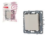 Выключатель проходной 1 клав. (скрытый, механизм, 10А) бежевый, Steen, LEIDEN ELECTRIC