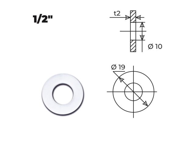 Прокладка прозрачная уплотнительная 1/2" (6 шт.), AV Engineering