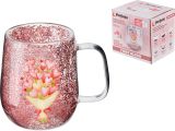 Кружка стеклянная с двойными стенками, 380 мл, серия FIRST BLUSH-1, PERFECTO LINEA