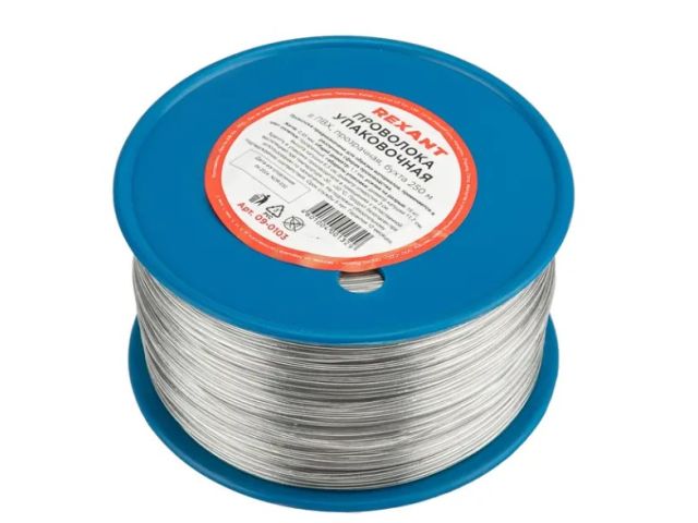 Проволока упаковочная в ПВХ прозрачная (бухта 250м) REXANT