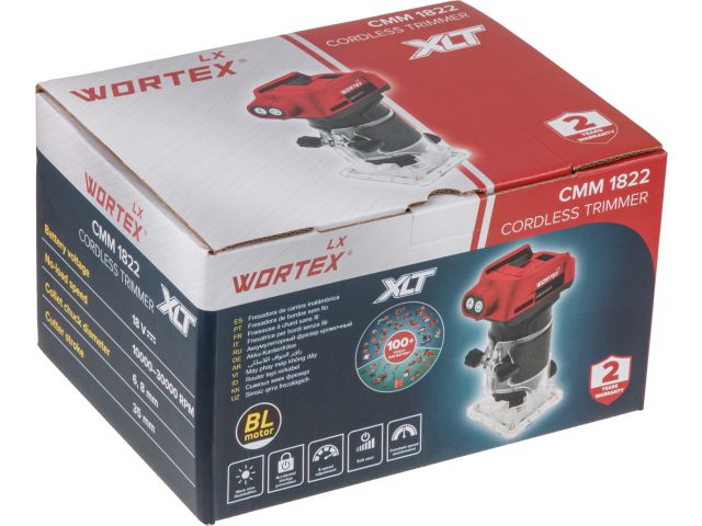 Изображение 9 Аккум. фрезер кромочный WORTEX LX CMM 1822 в кор. XLT SOLO БЕСЩЕТ., 18 В, цанга 6/8, рег. об.
