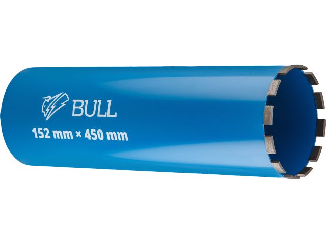 Изображение 1 Коронка алмазная d 152мм железобетон BULL, L450мм, мокрое сверление