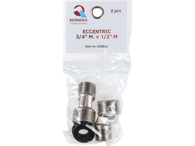 Эксцентрик 3/4" нар. х 1/2" нар. (2шт), ECONOCE (инд. упак.)
