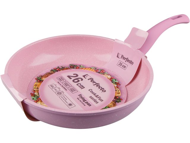 Изображение 2 Сковорода ф 26х5.8 см, алюм., антиприг. покр., серия Cook&amp;Fun, розовая, PERFECTO LINEA