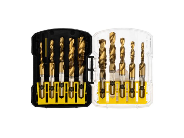 Изображение 2 Набор сверл-метчиков (M3x1, M4x1, M5x2, M6x2, M8x2, M10x2) Р6М5, ТИТАН, 10 шт. KRANZ