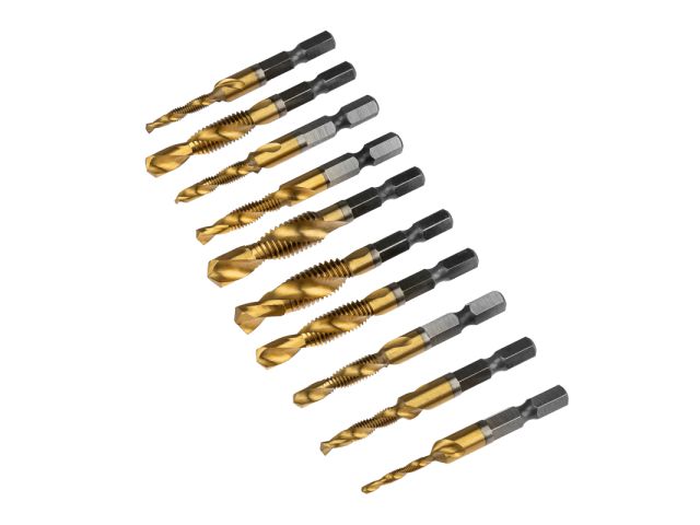 Изображение 6 Набор сверл-метчиков (M3x1, M4x1, M5x2, M6x2, M8x2, M10x2) Р6М5, ТИТАН, 10 шт. KRANZ