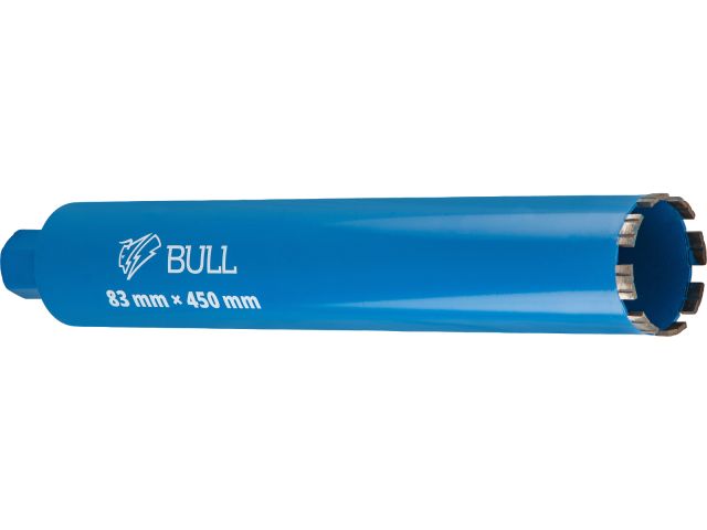 Коронка алмазная d 83мм железобетон BULL, L450мм, микроудар, сухое сверление