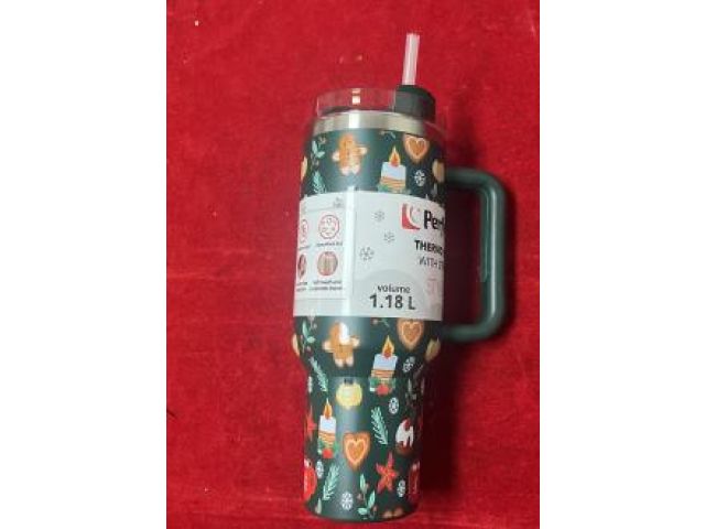 Изображение 1 Термокружка c трубочкой, 1180 мл, нержавеющая сталь, merry delights, серия Styley, PERFECTO LINEA