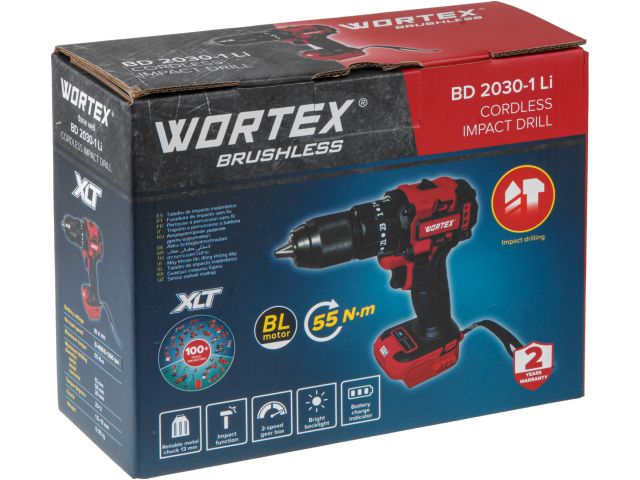 Изображение 9 Аккум. ударная дрель-шуруповерт WORTEX BD 2030-1 Li в кор. XLT SOLO БЕСЩЕТ., 18 В, 55 Н*м