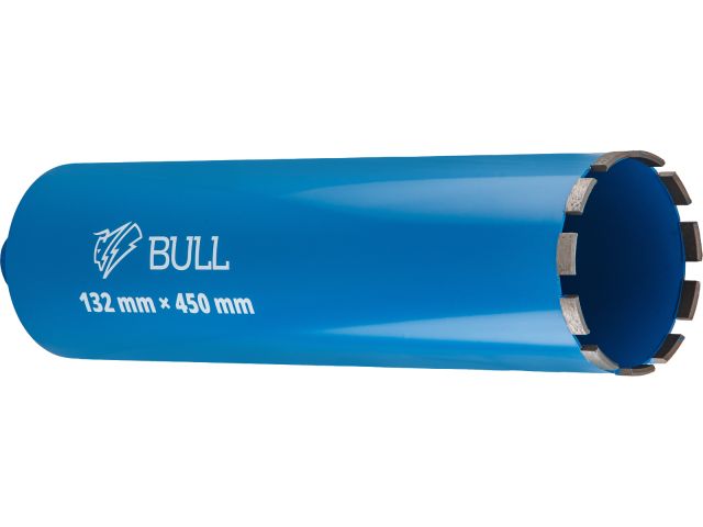 Коронка алмазная d 132мм железобетон BULL, L450мм, мокрое сверление